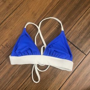 Medium blue target bikini top